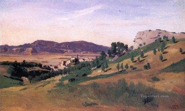 Olevano la ciudad y las rocas al aire libre Romanticismo Jean Baptiste Camille Corot Pinturas al óleo